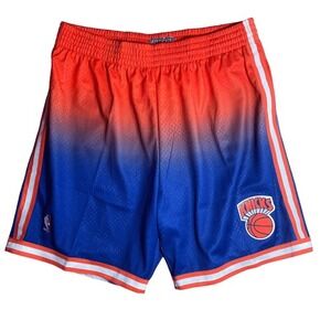 Mitchell & Ness New York Knicks Fadeaway Swingman Shorts BLUE Mesh Size‎ LARGE
